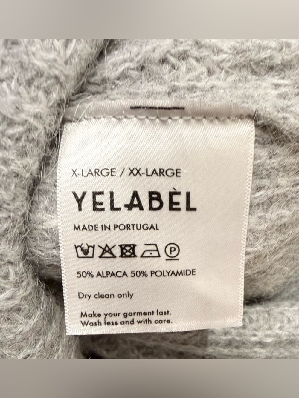 NWT - Yellow Label Co. Mohair Alpaca Sweater Grey Oversized XL / XXL - Picture 6 of 6